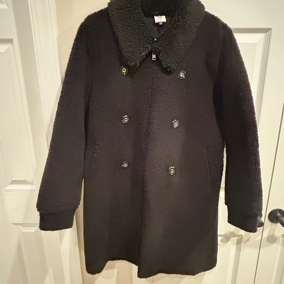 Cabi Vail Elegant Black Women's Teddy Bear coat - Picture 4 of 6